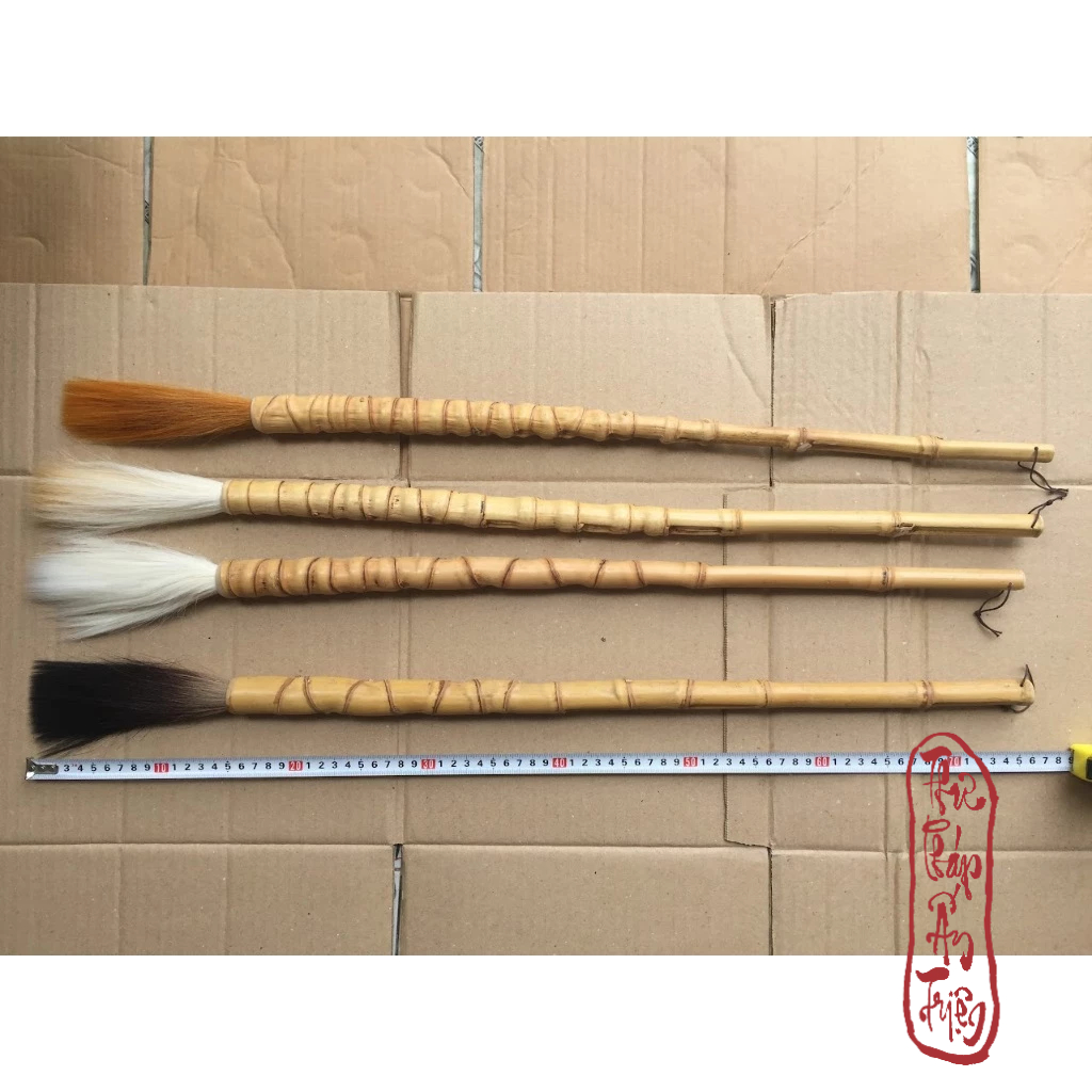Bút lông thư pháp đại tự cỡ siêu lớn dài 75cm thân trúc cao cấp - Hình ảnh 5