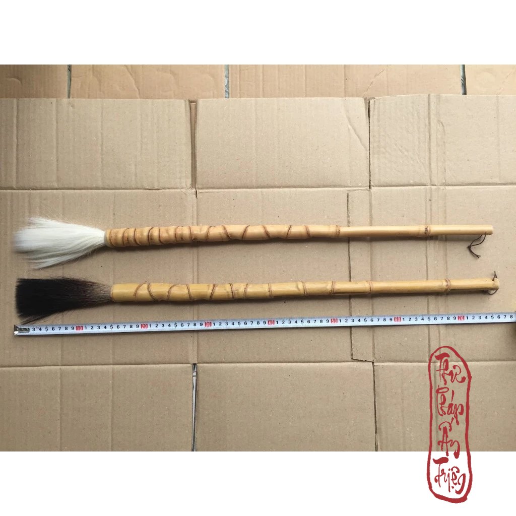 Bút lông thư pháp đại tự cỡ siêu lớn dài 75cm thân trúc cao cấp - Hình ảnh 2