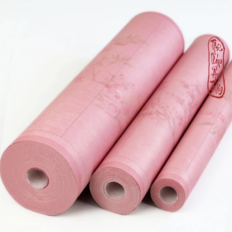 Giấy Xuyến Chỉ Kẻ Ô Viết Thư Pháp Xuân Hoa Tự Cẩm Màu Hồng Phấn Cổ Trang Nhẹ Nhàng Thanh Lịch - Hình ảnh 5