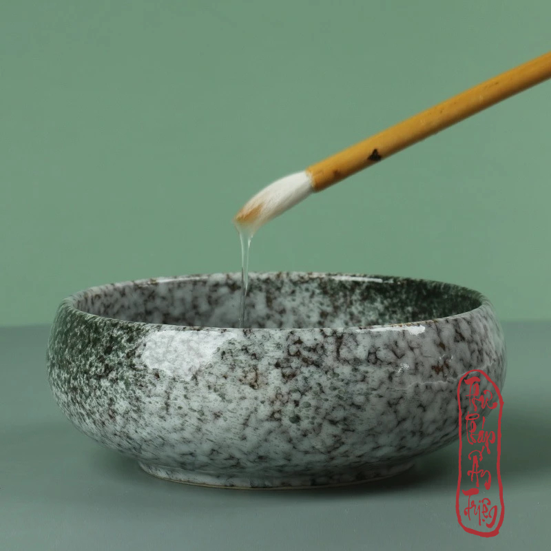 Ang đựng nước rửa bút lông thư pháp, bát sứ, chậu mực bồn sứ rửa bút nghiên thư pháp chuyên dụng - Hình ảnh 8