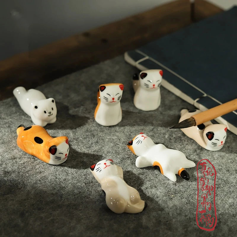 Gác bút sứ thư pháp mini dễ thương decor bàn học - Hình ảnh 4